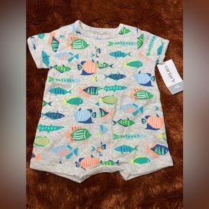 Fish snap up romper